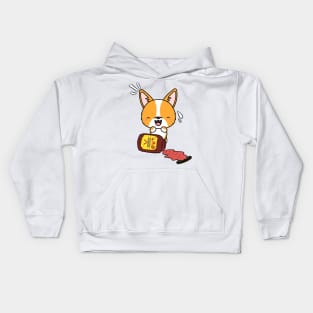 Corgi Spills a jar of BBQ Sauce Kids Hoodie